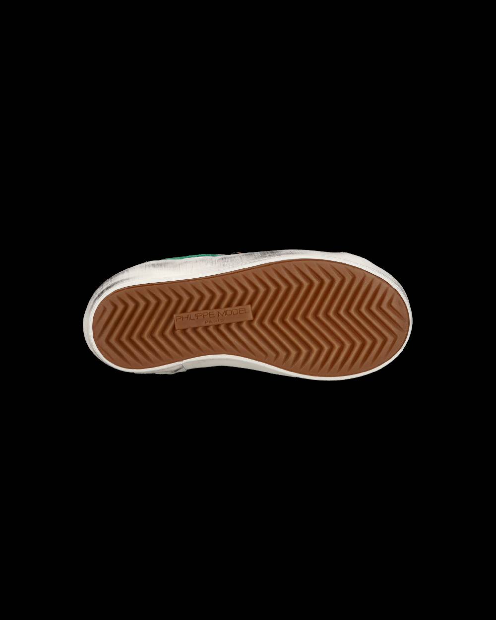 Philippe Model Sneakers basse Paris da Bambino in pelle, Bianco Verde Offerta
