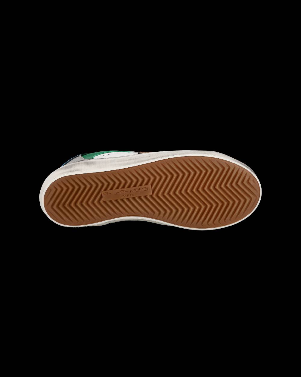 Philippe Model Sneakers Paris basse da Ragazzo in pelle, Bianco Verde Economico