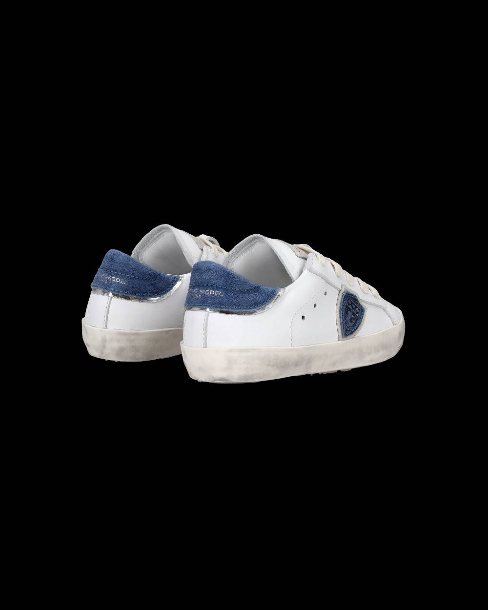Philippe Model Sneakers da Bambini Prsx basse Bianche e Blu in Pelle Outlet