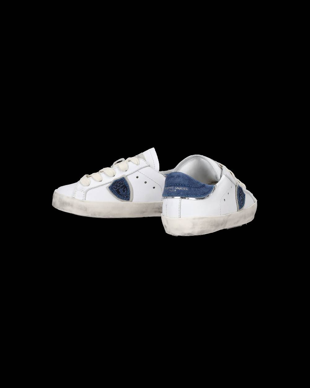 Philippe Model Sneakers da Bambini Prsx basse Bianche e Blu in Pelle Outlet