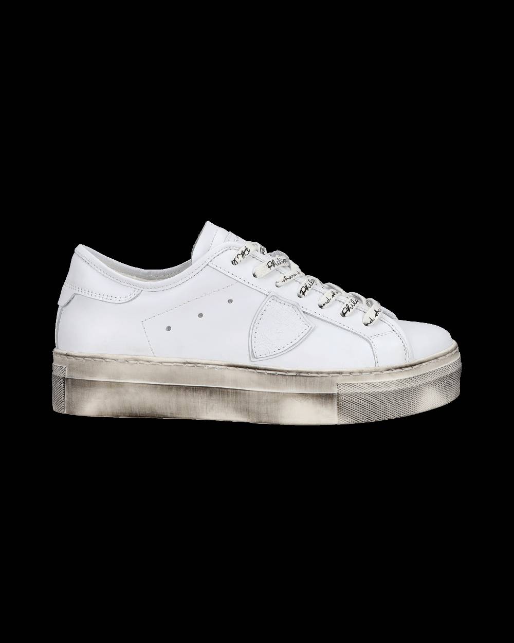 Philippe Model Sneakers basse Paris Haute da Bambino in pelle, Bianco Saldi