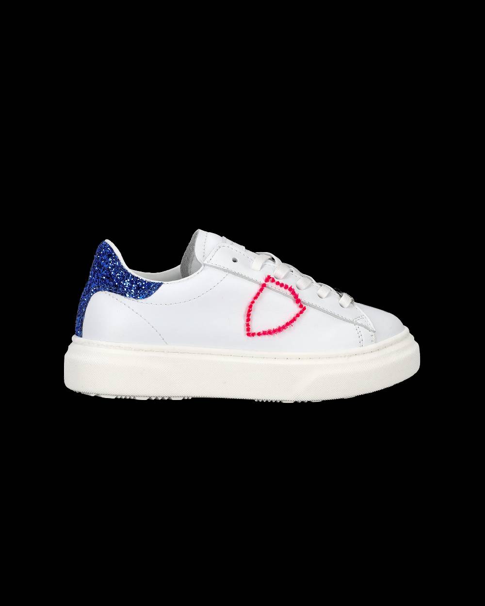 Philippe Model Sneakers Temple da Bambini Bianche e Blu in Pelle Offerte