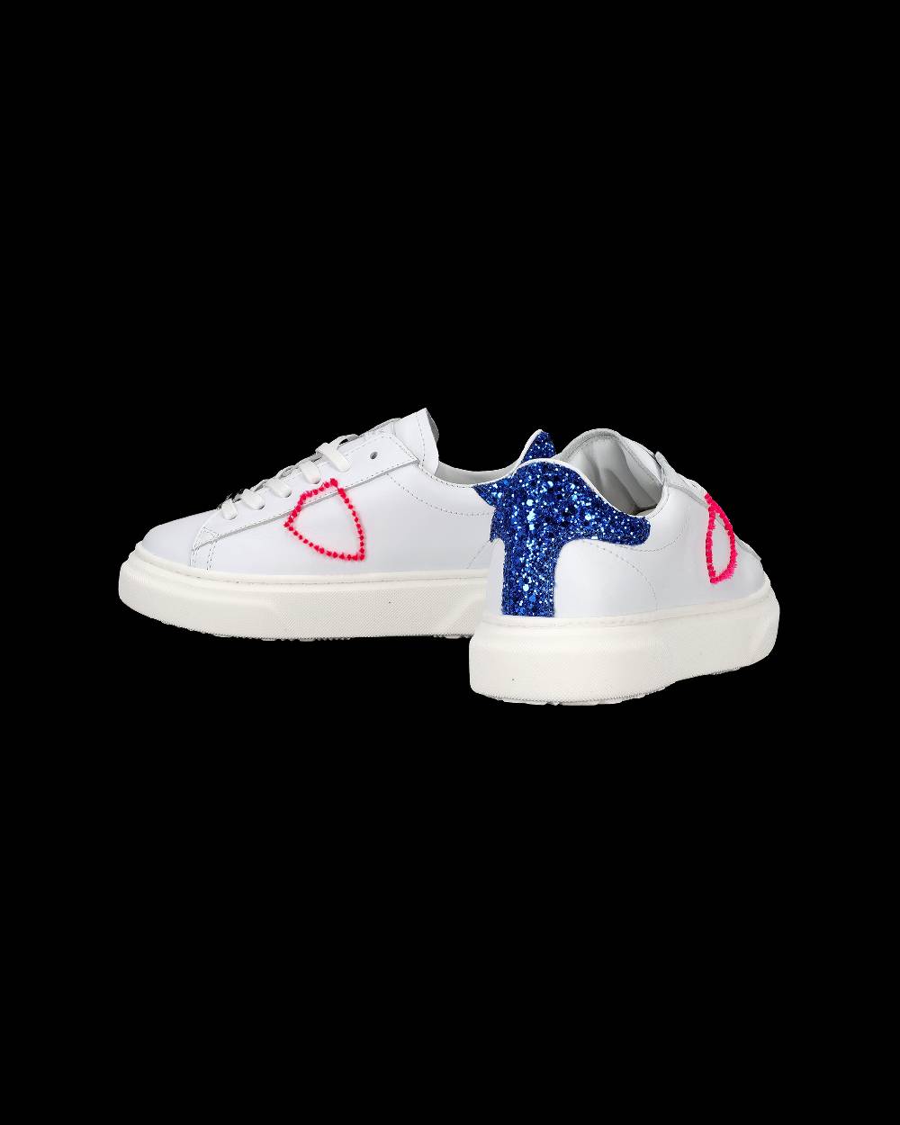 Philippe Model Sneakers Temple da Bambini Bianche e Blu in Pelle Offerte