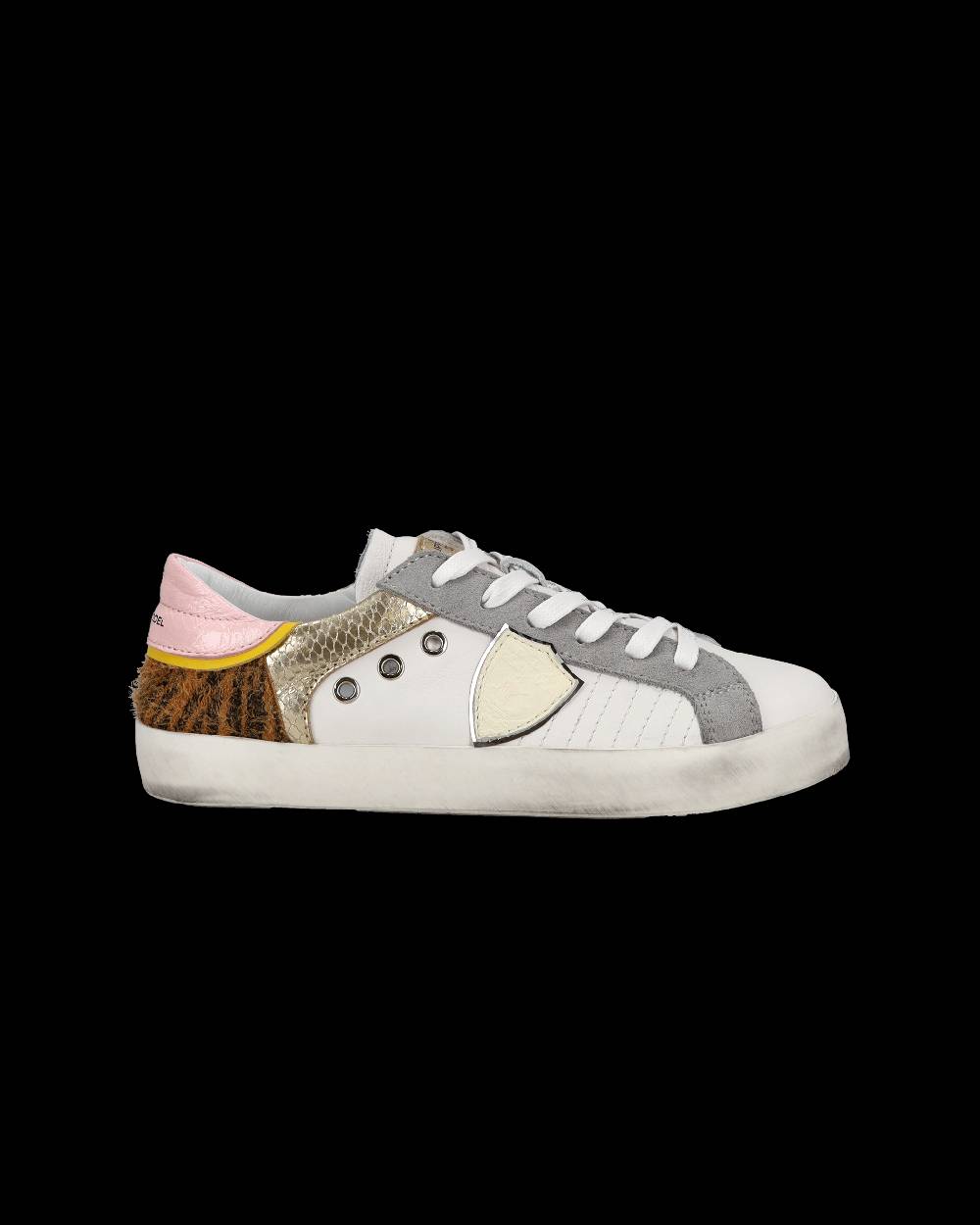 Philippe Model Sneakers basse Paris da Bambino in pelle, Bianco Cognac Vendita Economica