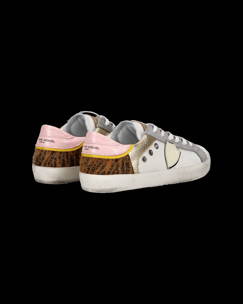 Philippe Model Sneakers basse Paris da Bambino in pelle, Bianco Cognac Vendita Economica
