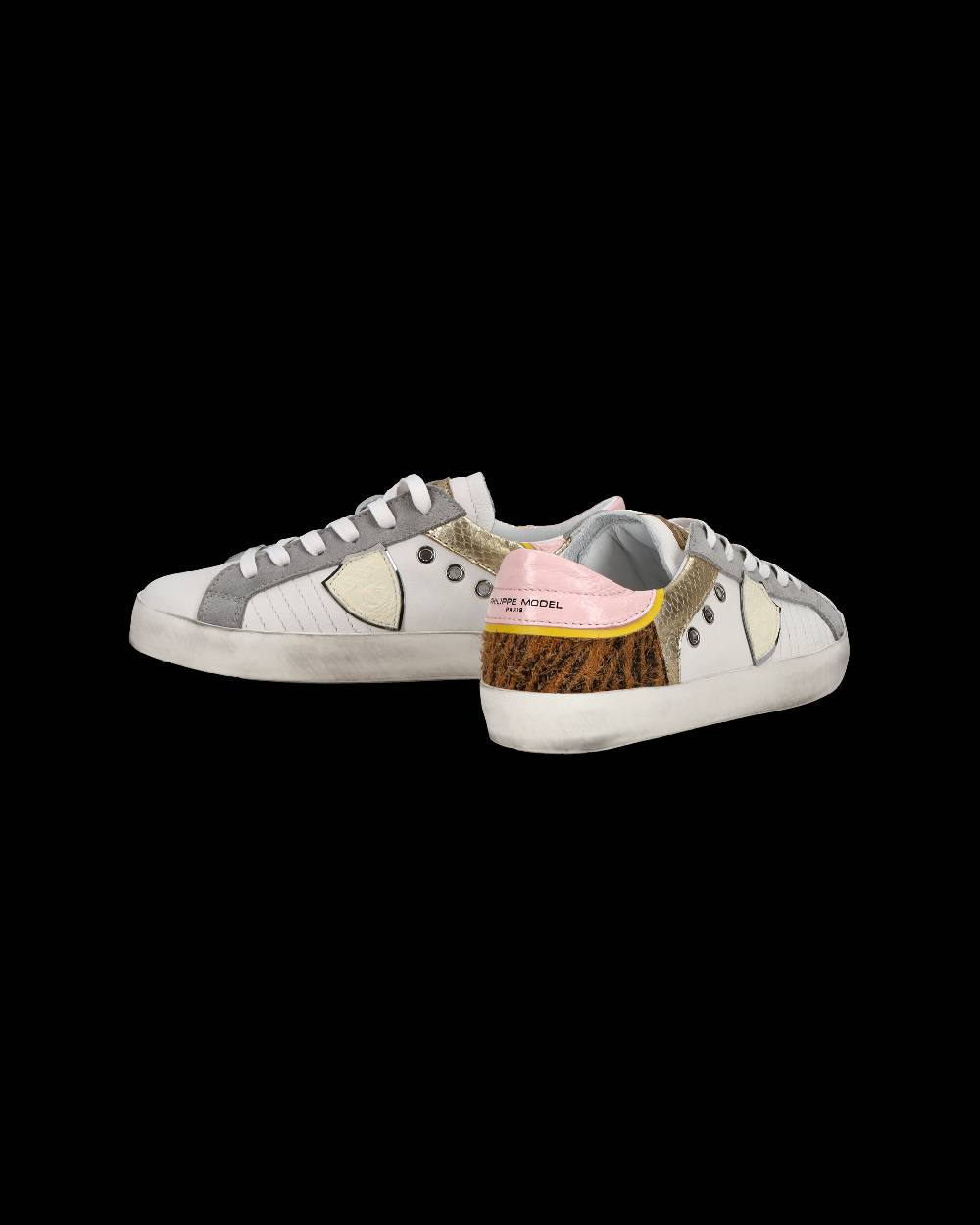 Philippe Model Sneakers basse Paris da Bambino in pelle, Bianco Cognac Vendita Economica