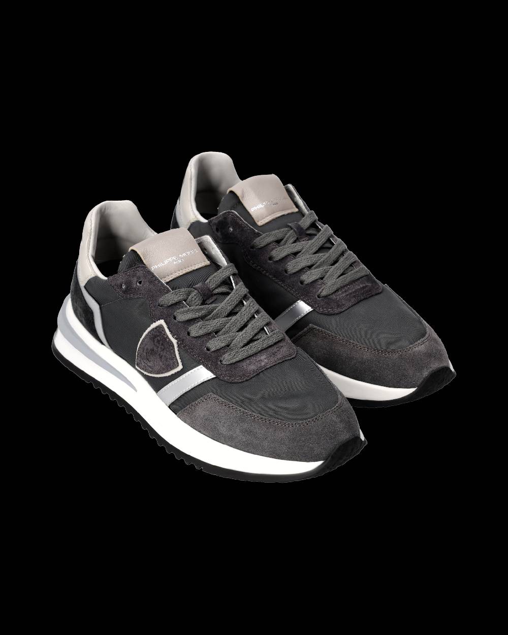 Philippe Model Sneaker Tropez 2.1 Donna, Nero Grigio e Argento Moda