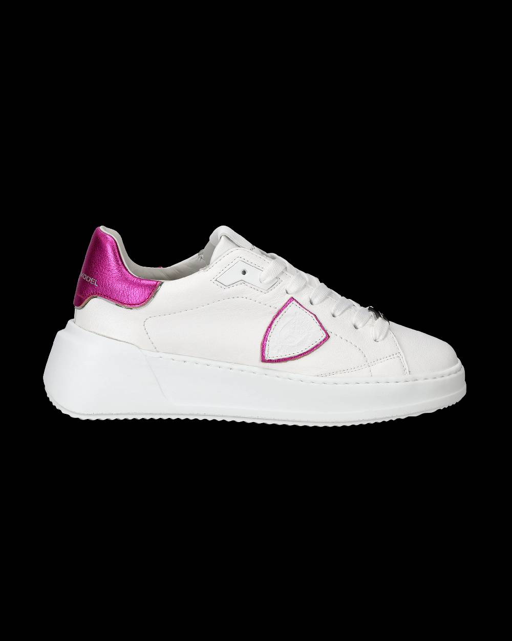 Philippe Model Sneaker basse Tres Temple donna - bianco e fucsia Soddisfazione Garantita