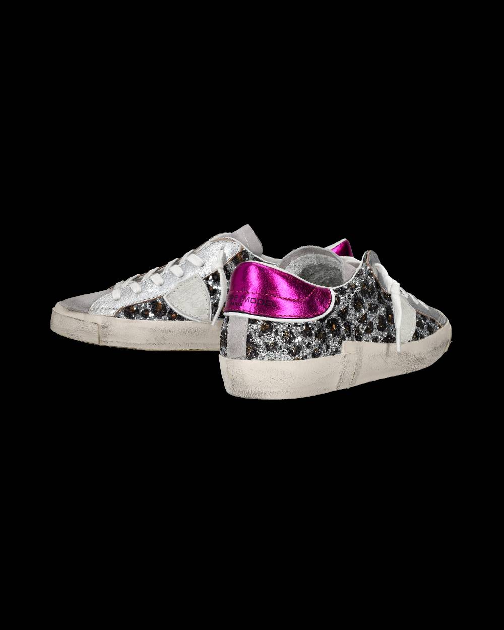 Philippe Model Sneaker bassa PRSX donna - argento, animalier e fucsia Online