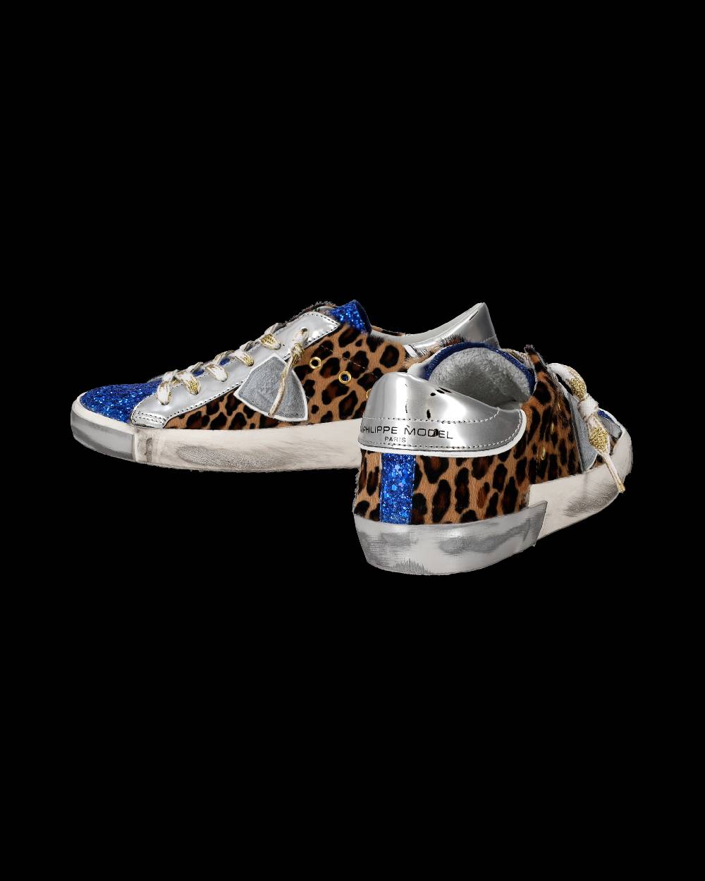 Philippe Model Sneaker basse Paris donna - glitter blu e argento Offerte