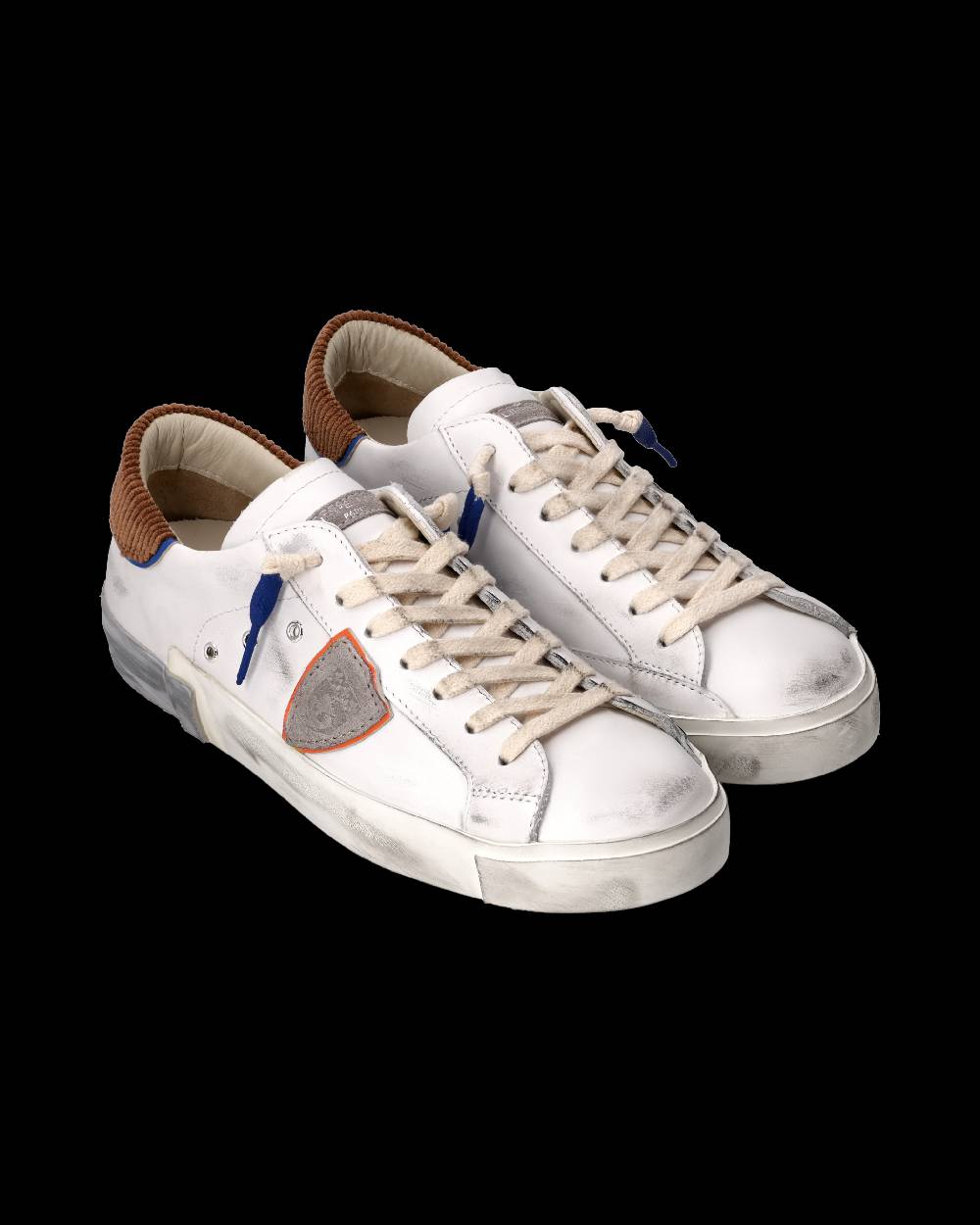 Philippe Model Sneaker Prsx Uomo, Bianco e Cognac Vendita