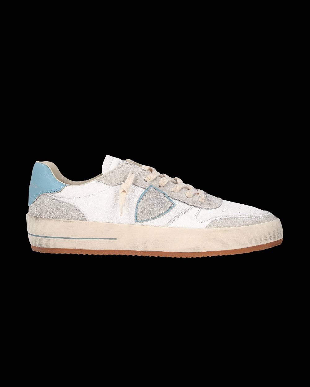 Philippe Model Sneaker Nice Uomo, Bianco e Azzurro Promozione Limitata