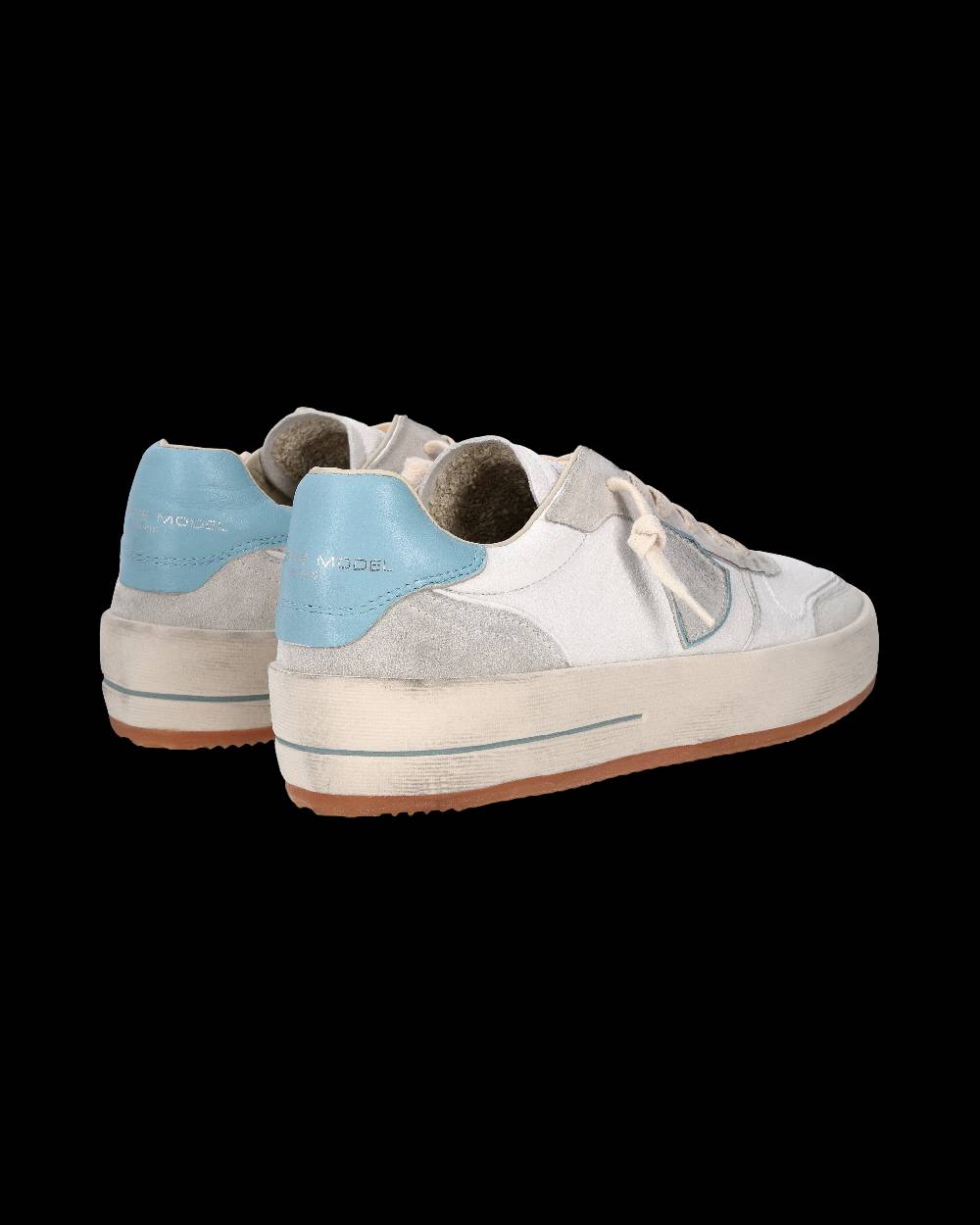 Philippe Model Sneaker Nice Uomo, Bianco e Azzurro Promozione Limitata