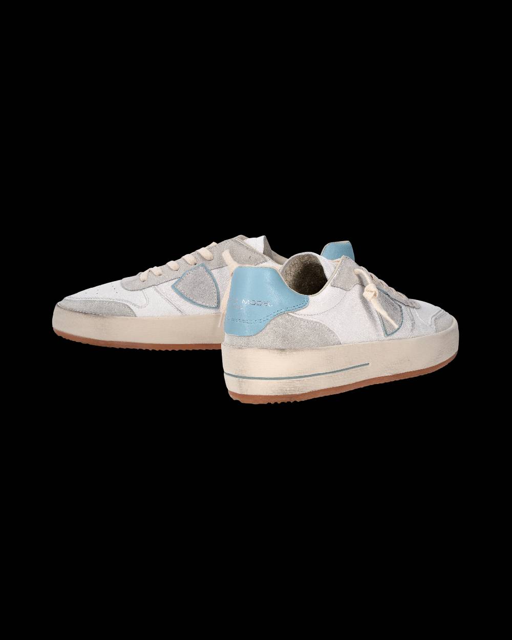 Philippe Model Sneaker Nice Uomo, Bianco e Azzurro Promozione Limitata