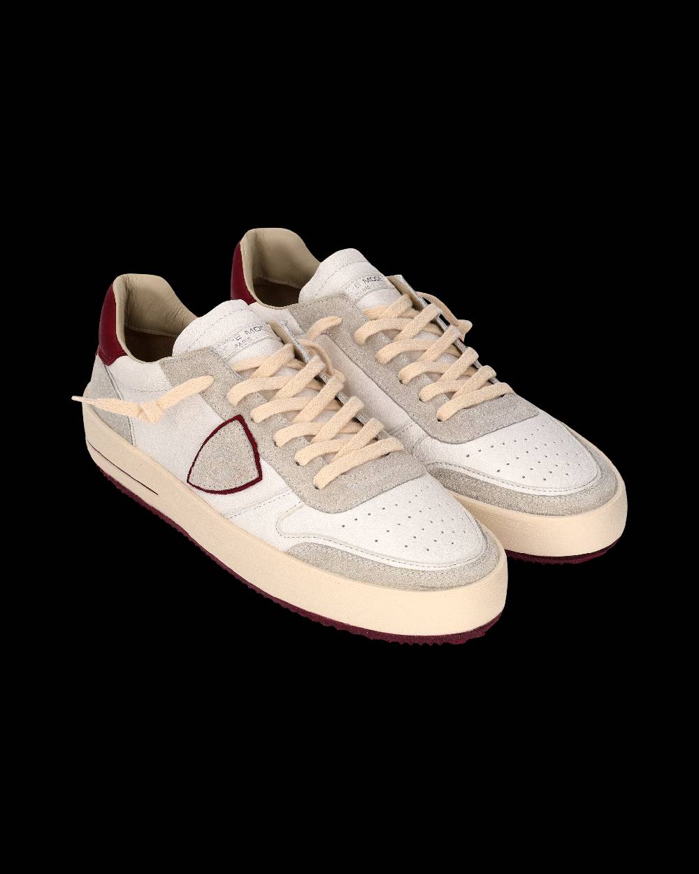Philippe Model Sneaker Nice Uomo, Bianco e Bordeaux Fino Al -60%