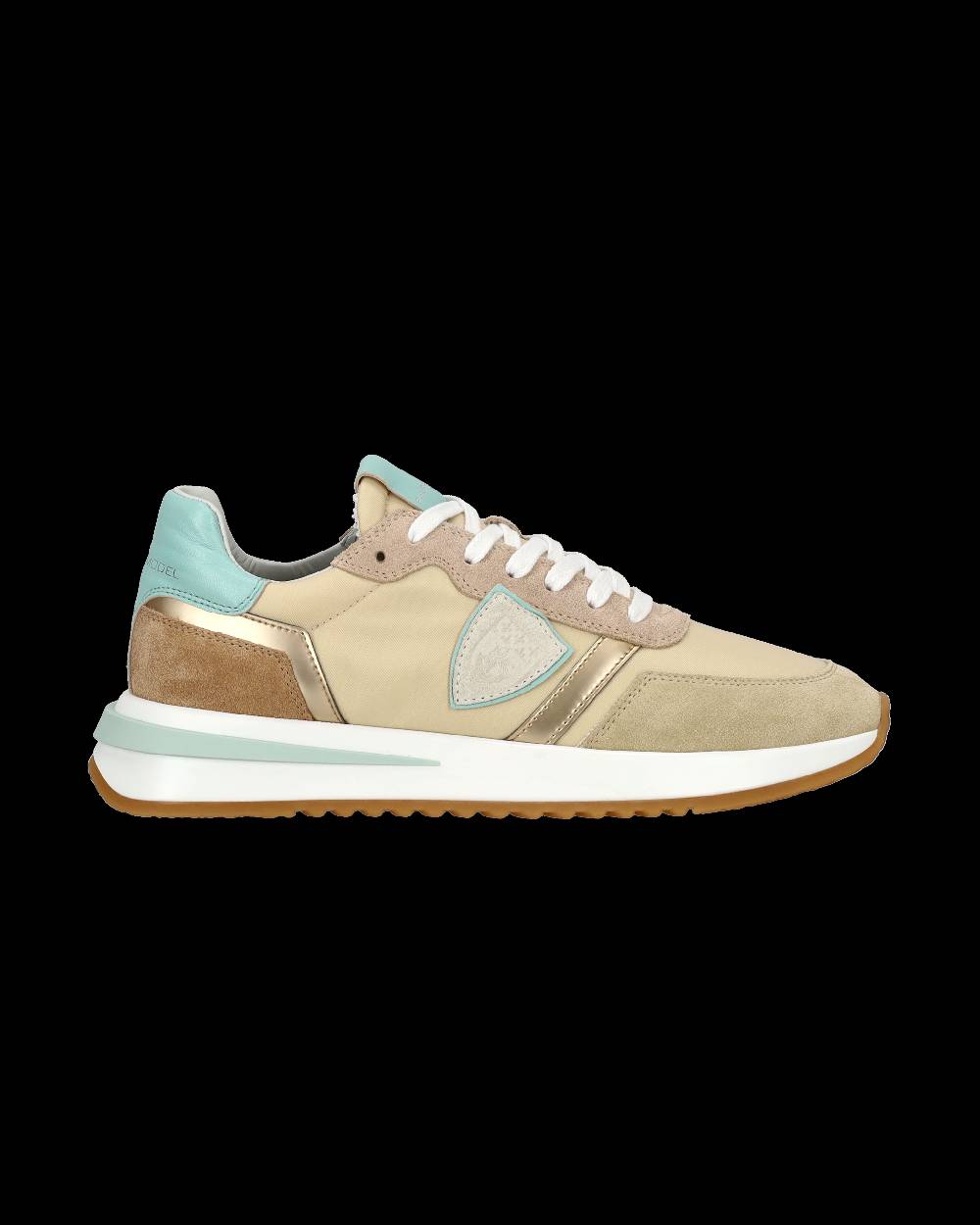 Philippe Model Sneaker casual Tropez 2.1 da donna in nylon e pelle - Turchese e beige I Più Venduti