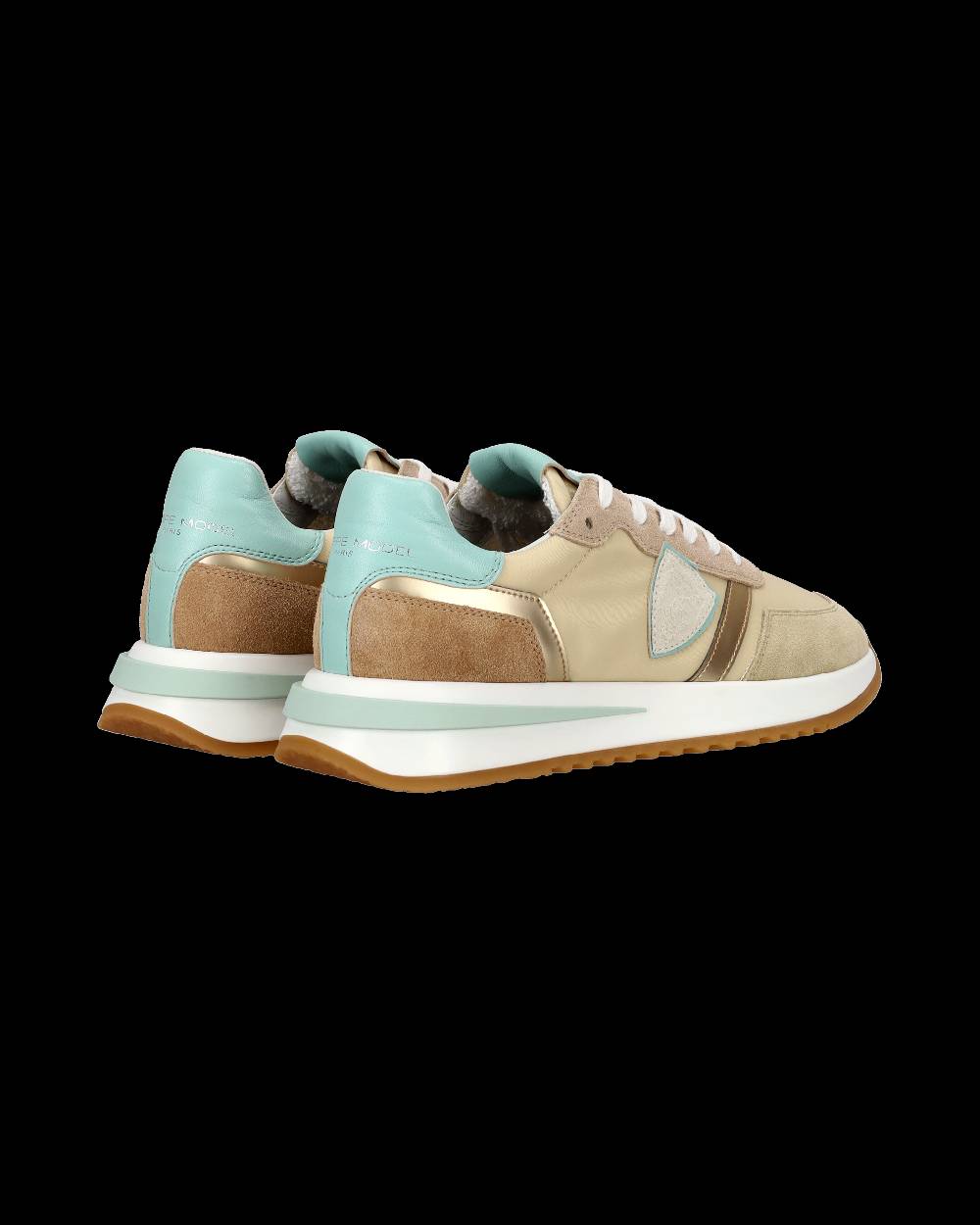 Philippe Model Sneaker casual Tropez 2.1 da donna in nylon e pelle - Turchese e beige I Più Venduti