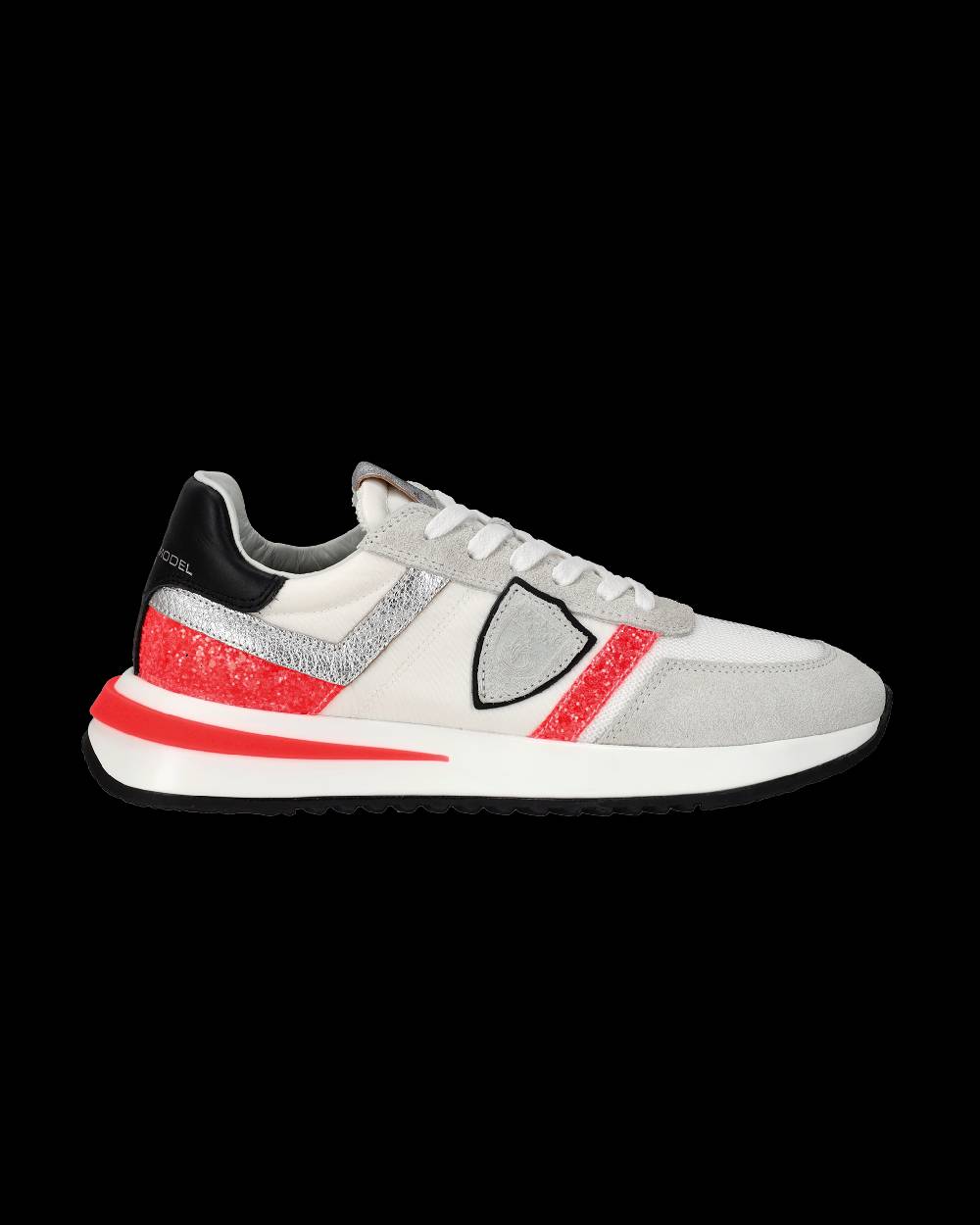 Philippe Model Sneakers Tropez 2.1 Donna Bianche e Arancioni in Pelle Scamosciata Spedizione Gratuita