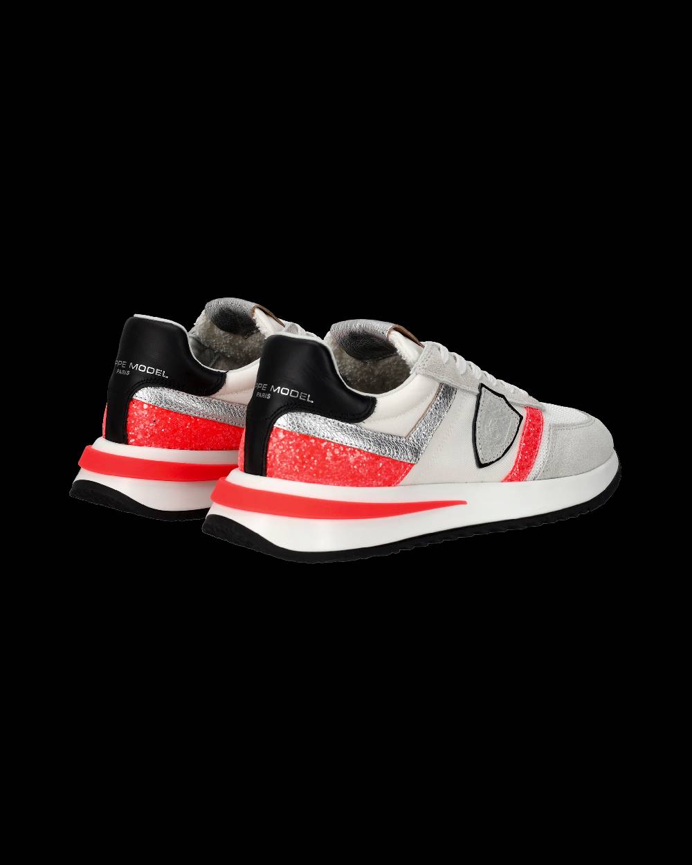 Philippe Model Sneakers Tropez 2.1 Donna Bianche e Arancioni in Pelle Scamosciata Spedizione Gratuita
