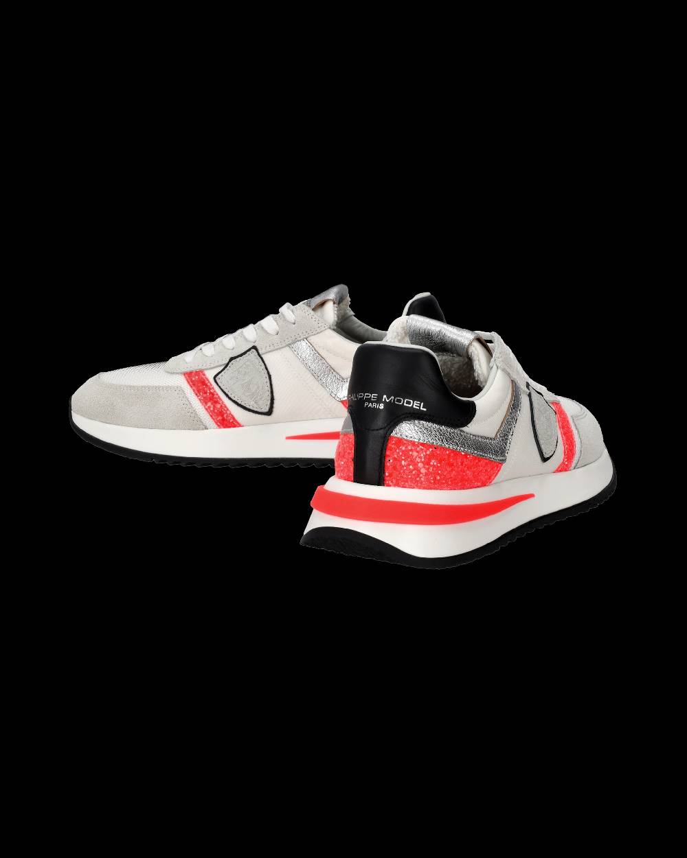 Philippe Model Sneakers Tropez 2.1 Donna Bianche e Arancioni in Pelle Scamosciata Spedizione Gratuita