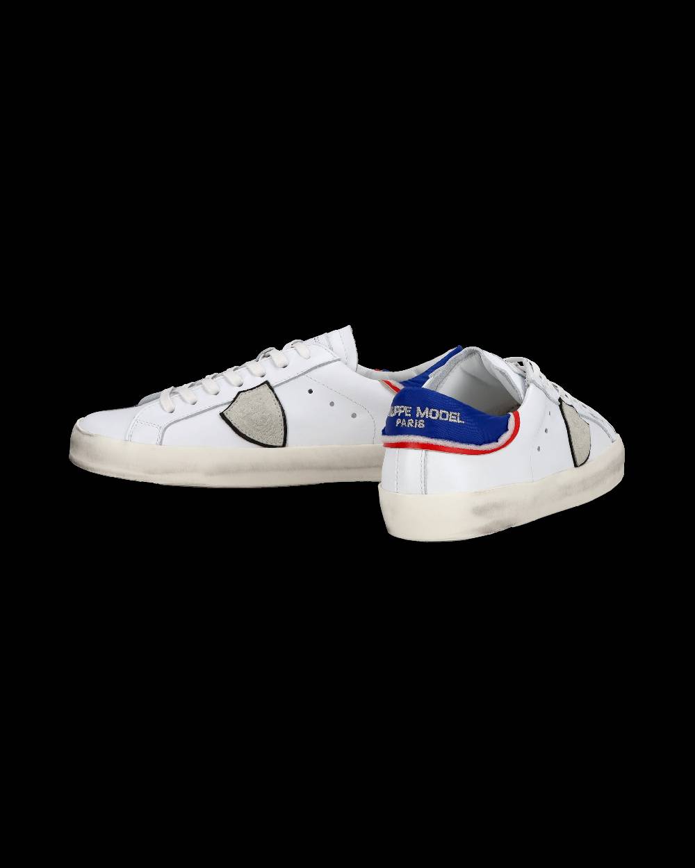 Philippe Model Sneakers basse Paris da Bambino in pelle, Bianco Blu Soddisfazione Garantita