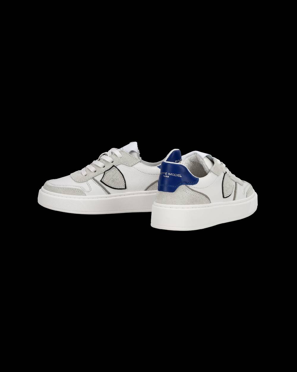 Philippe Model Junior Nice Low-Top Sneakers in Leather, White Blue Fino Al -60%