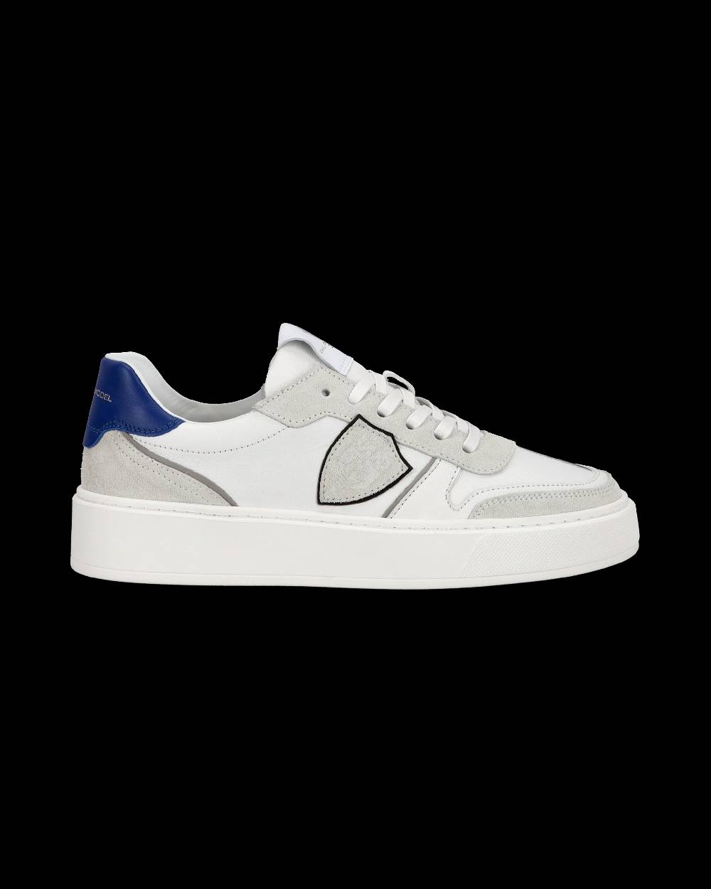 Philippe Model Junior Nice Low-Top Sneakers in Leather, White Blue Super sconto