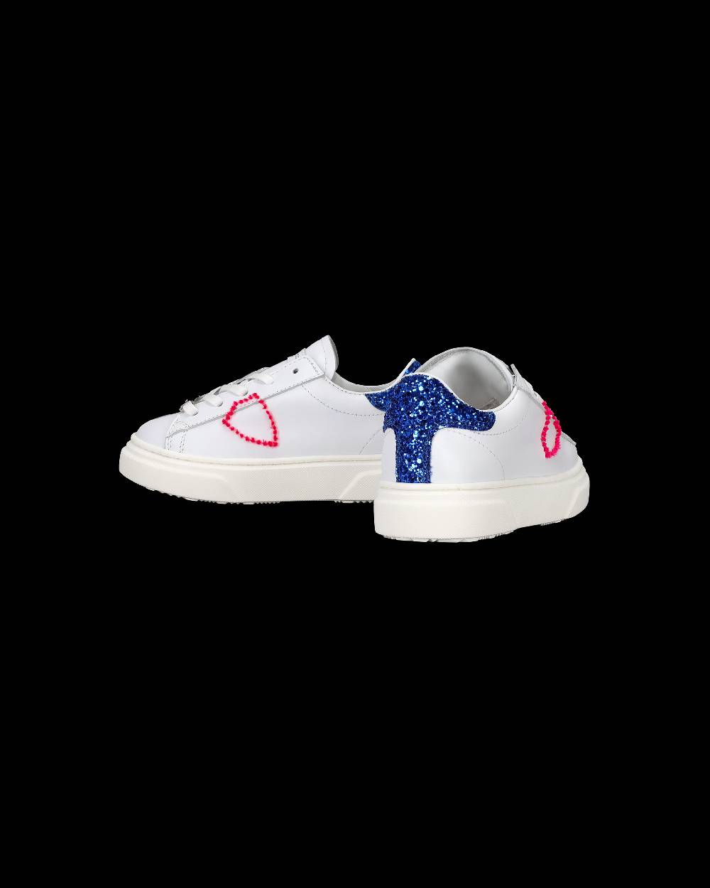 Philippe Model Scarpe da Bambini Temple Bianche e Blu in Pelle Affare Del Giorno
