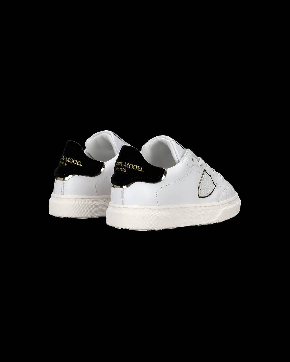 Philippe Model Scarpe da Bambini Temple Bianche e Nere in Pelle Sottocosto