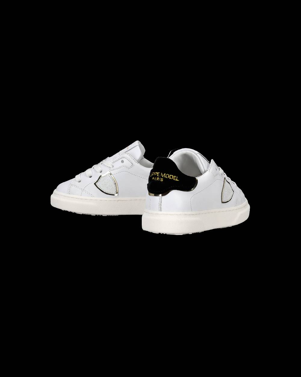 Philippe Model Scarpe da Bambini Temple Bianche e Nere in Pelle Sottocosto