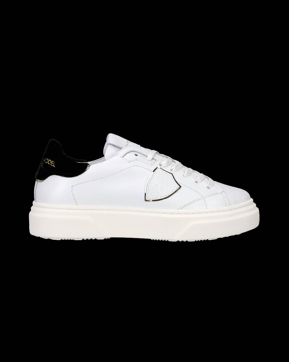 Philippe Model Sneakers Temple da Ragazzi Bianche e Nere in Pelle Novità
