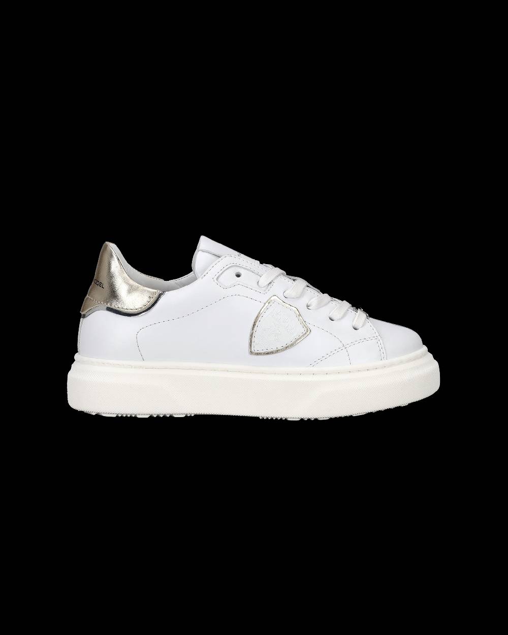 Philippe Model Sneakers Temple da Bambini Bianche e Oro in Pelle Sconto