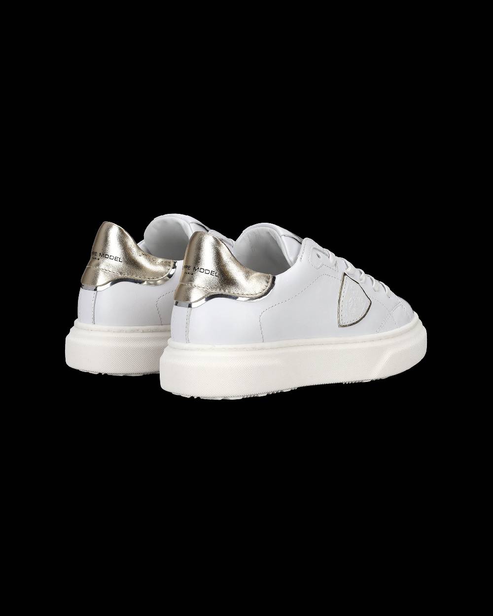 Philippe Model Sneakers Temple da Bambini Bianche e Oro in Pelle Sconto