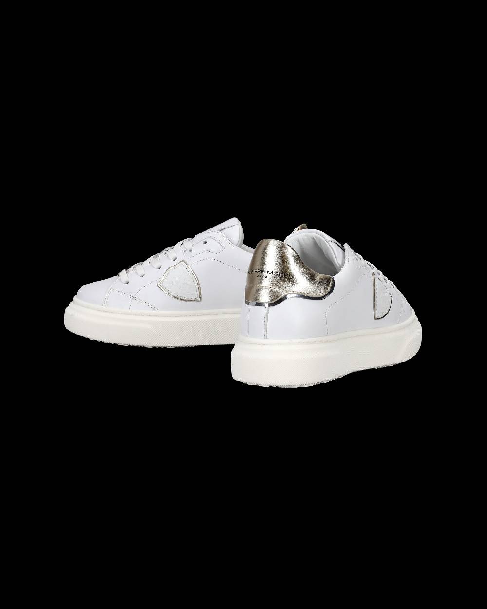 Philippe Model Sneakers Temple da Bambini Bianche e Oro in Pelle Sconto