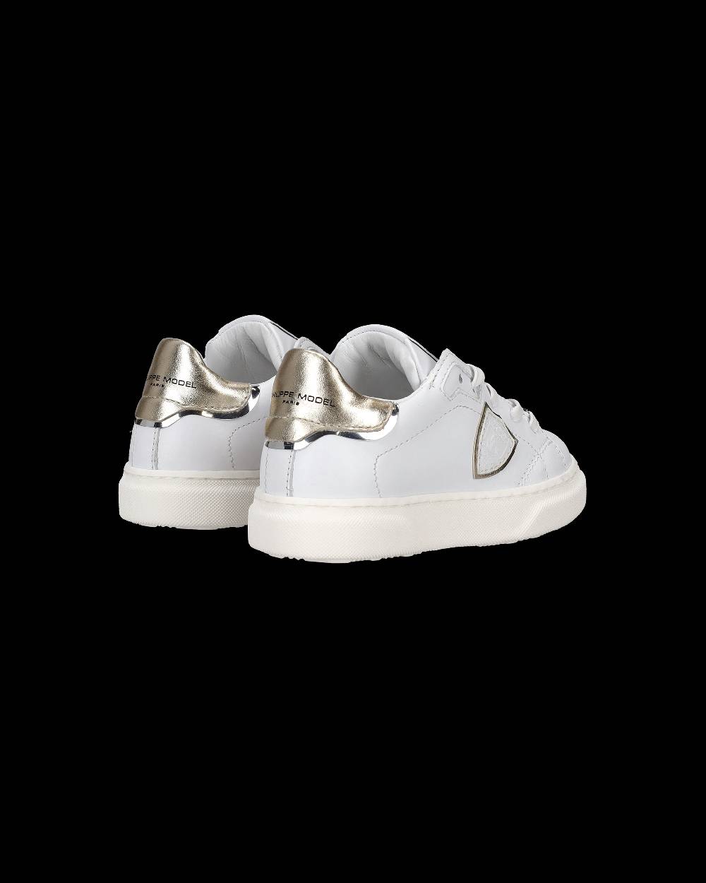 Philippe Model Sneakers Temple basse da Bambini Bianche e Oro in Pelle Offerta