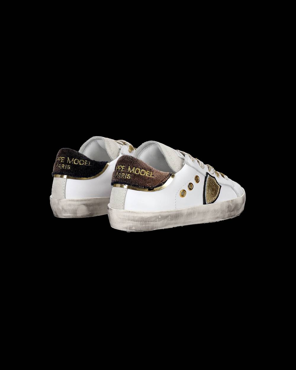 Philippe Model Scarpe da Bambini Prsx basse Bianche e Nere in Pelle Economico