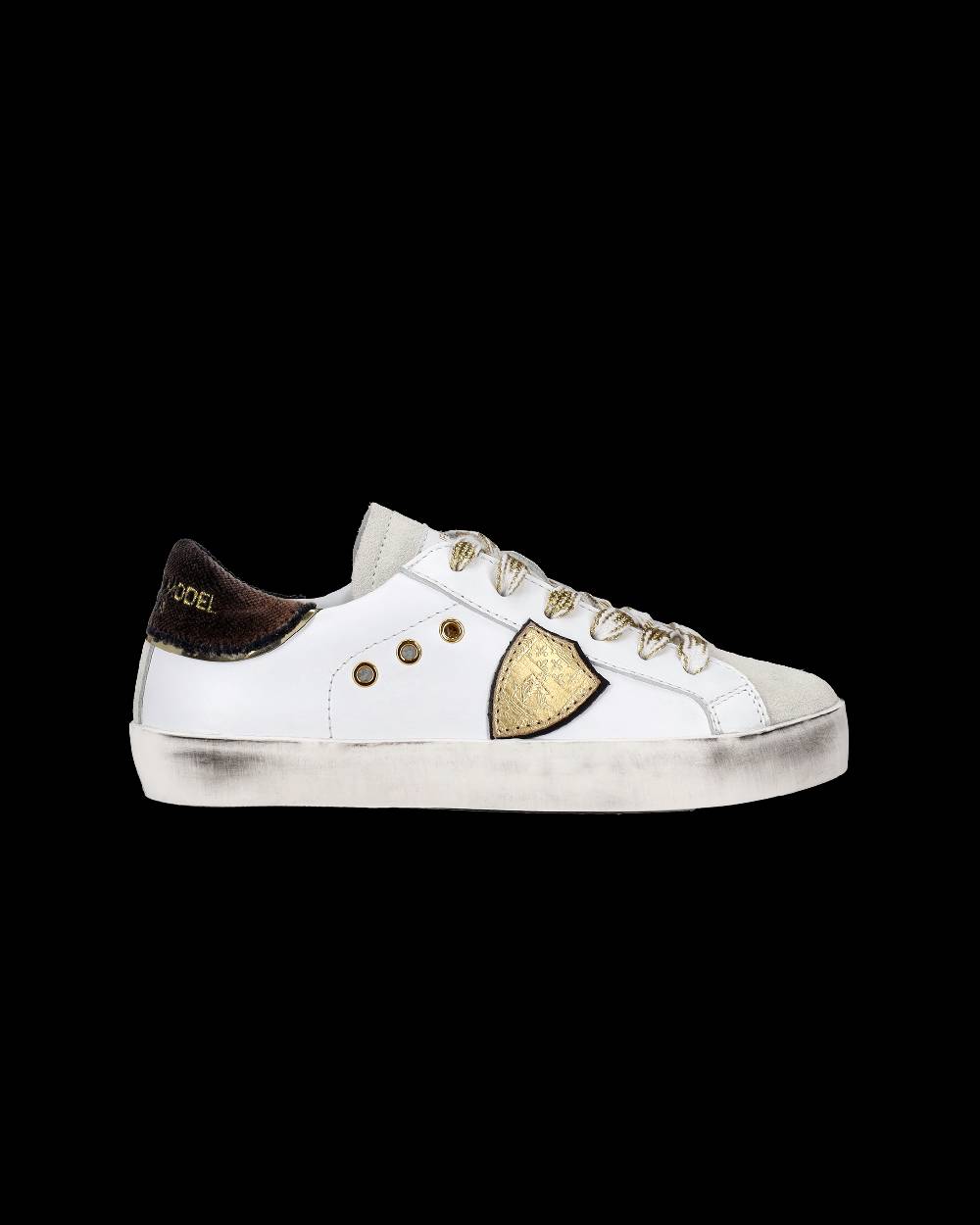 Philippe Model Sneakers Prsx basse da Bambini Bianche e Nere in Pelle Online