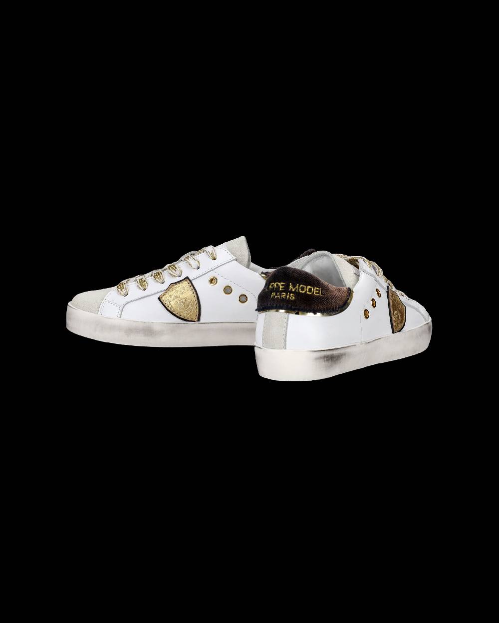Philippe Model Sneakers Prsx basse da Bambini Bianche e Nere in Pelle Online