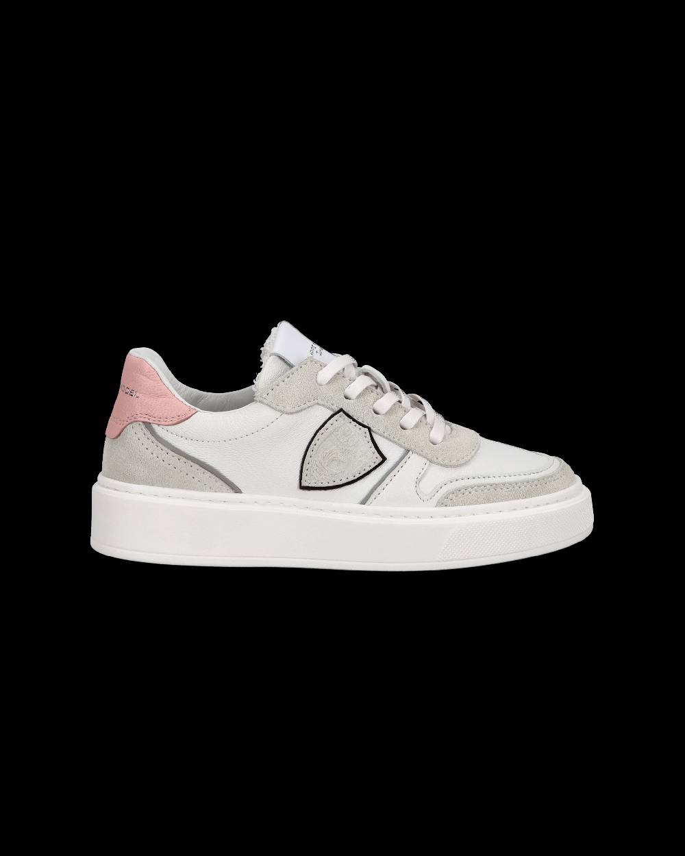 Philippe Model Junior Nice Low-Top Sneakers in Leather, Brown Blue Saldi