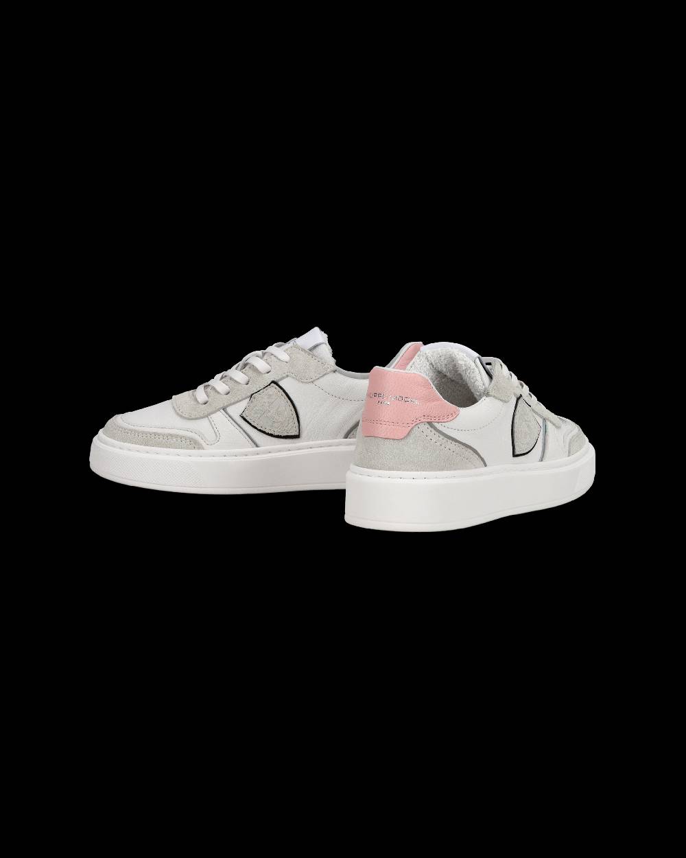 Philippe Model Junior Nice Low-Top Sneakers in Leather, Brown Blue Saldi