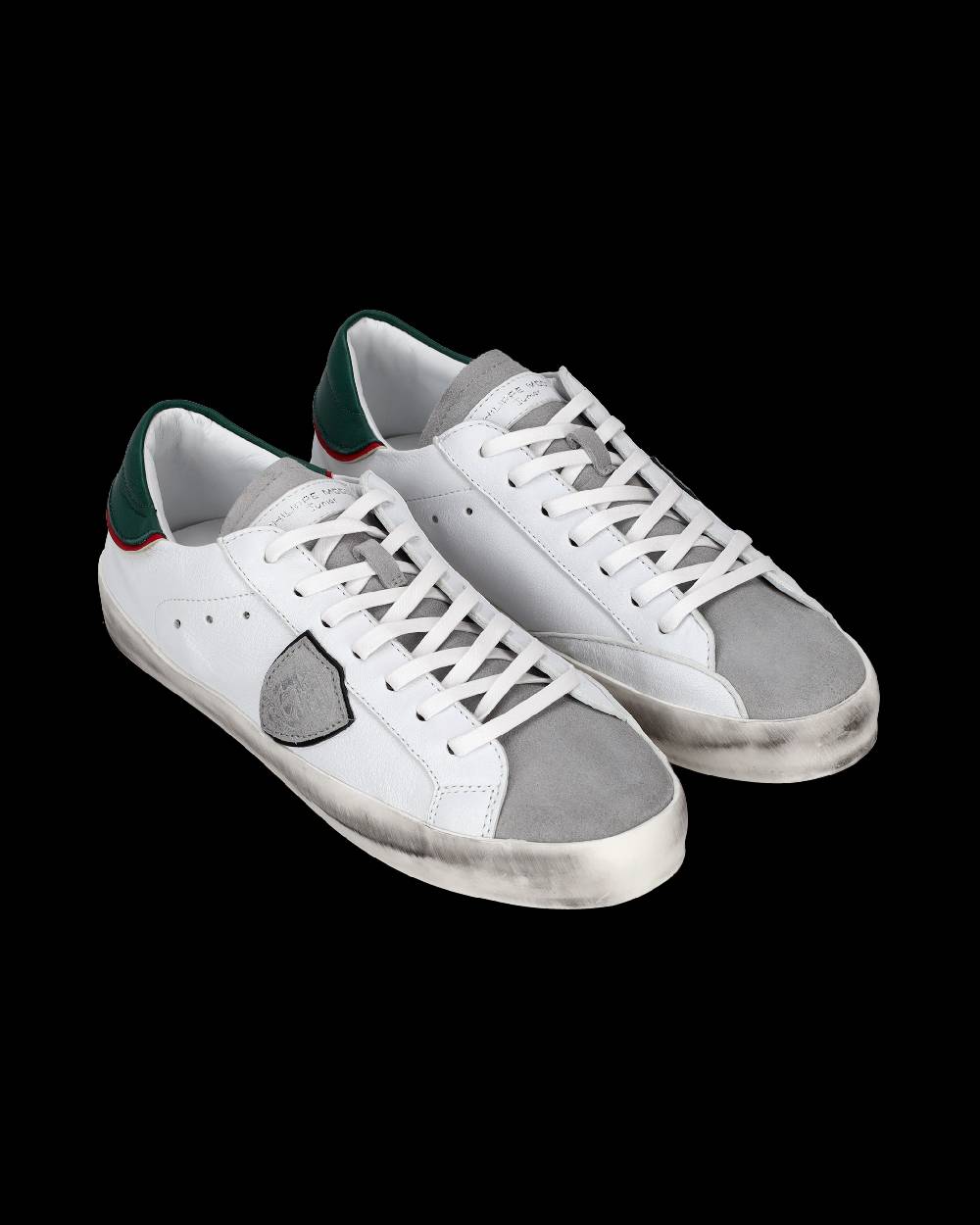 Philippe Model Sneakers Prsx da Ragazzi Bianche e Verdi in Pelle Vendita Calda