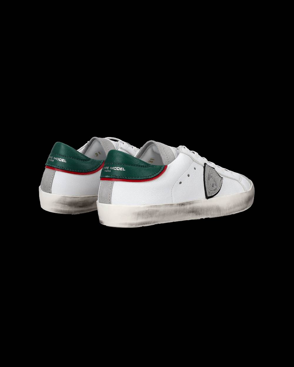 Philippe Model Sneakers Prsx basse da Bambini Bianche e Verdi in Pelle Vendita Economica