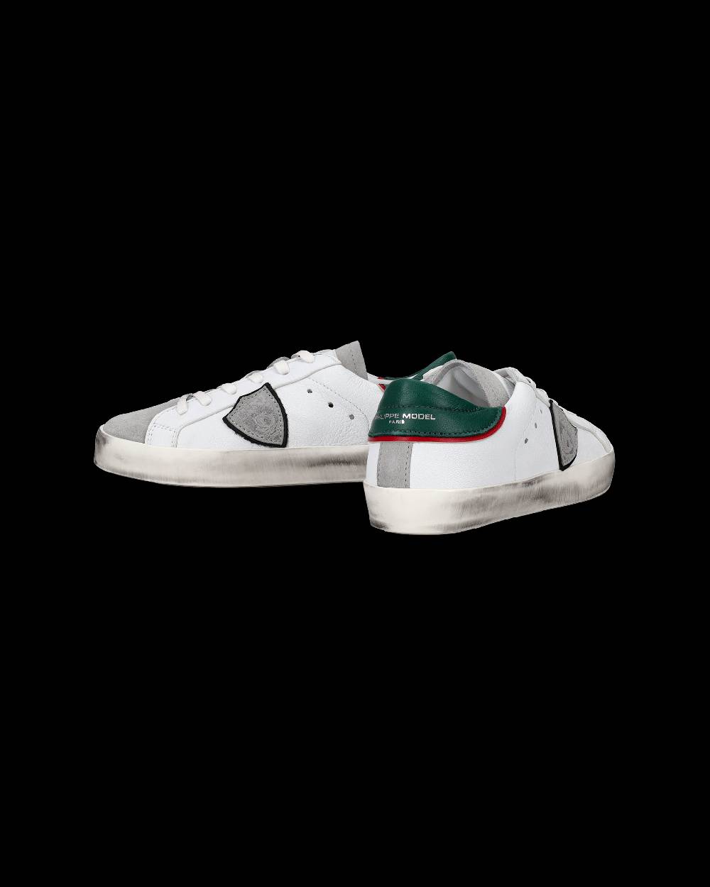 Philippe Model Sneakers Prsx basse da Bambini Bianche e Verdi in Pelle Vendita Economica