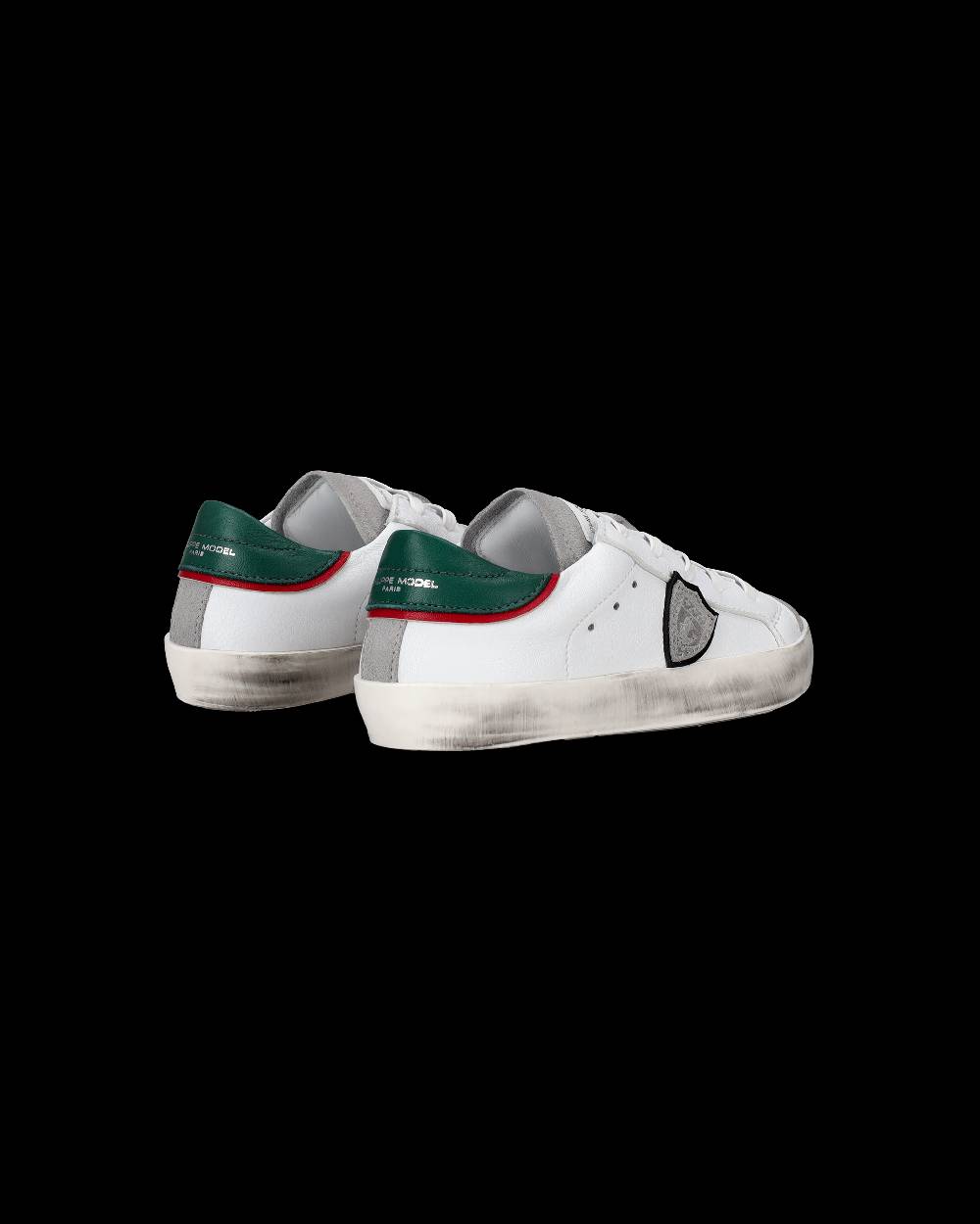 Philippe Model Sneakers da Bambini Prsx Bianche e Verdi in Pelle Saldi Di Fabbrica