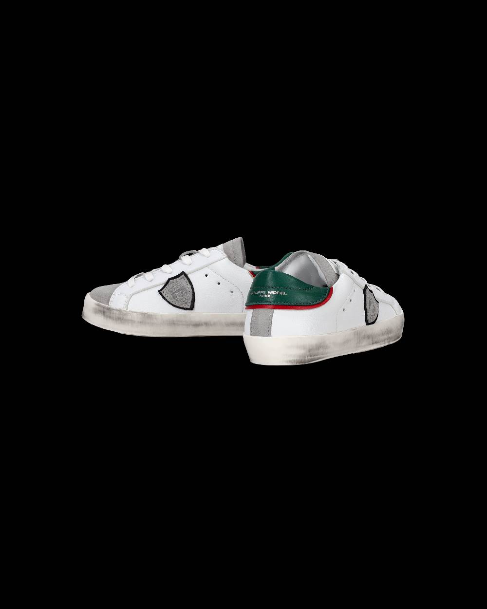 Philippe Model Sneakers da Bambini Prsx Bianche e Verdi in Pelle Saldi Di Fabbrica