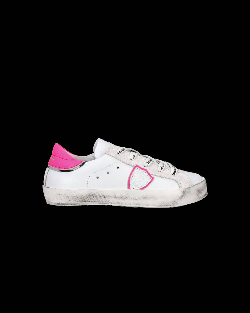 Philippe Model Scarpe da Bambini Prsx Bianche e Fucsia in Pelle Vendite Flash