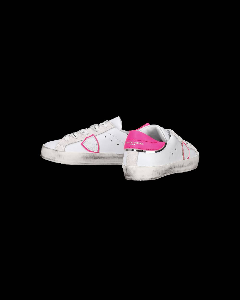 Philippe Model Scarpe da Bambini Prsx Bianche e Fucsia in Pelle Vendite Flash