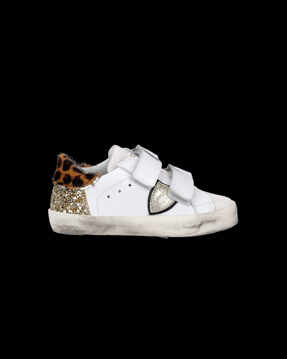 Philippe Model Sneakers Prsx Sportif da Bambini Bianche e Oro in Pelle Italy