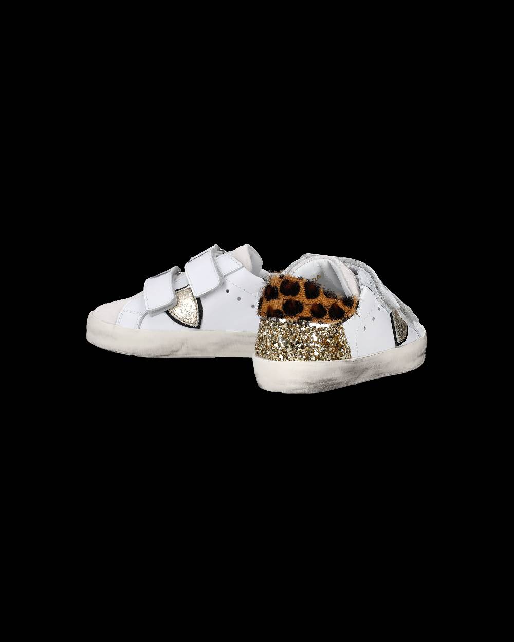Philippe Model Sneakers Prsx Sportif da Bambini Bianche e Oro in Pelle Italy