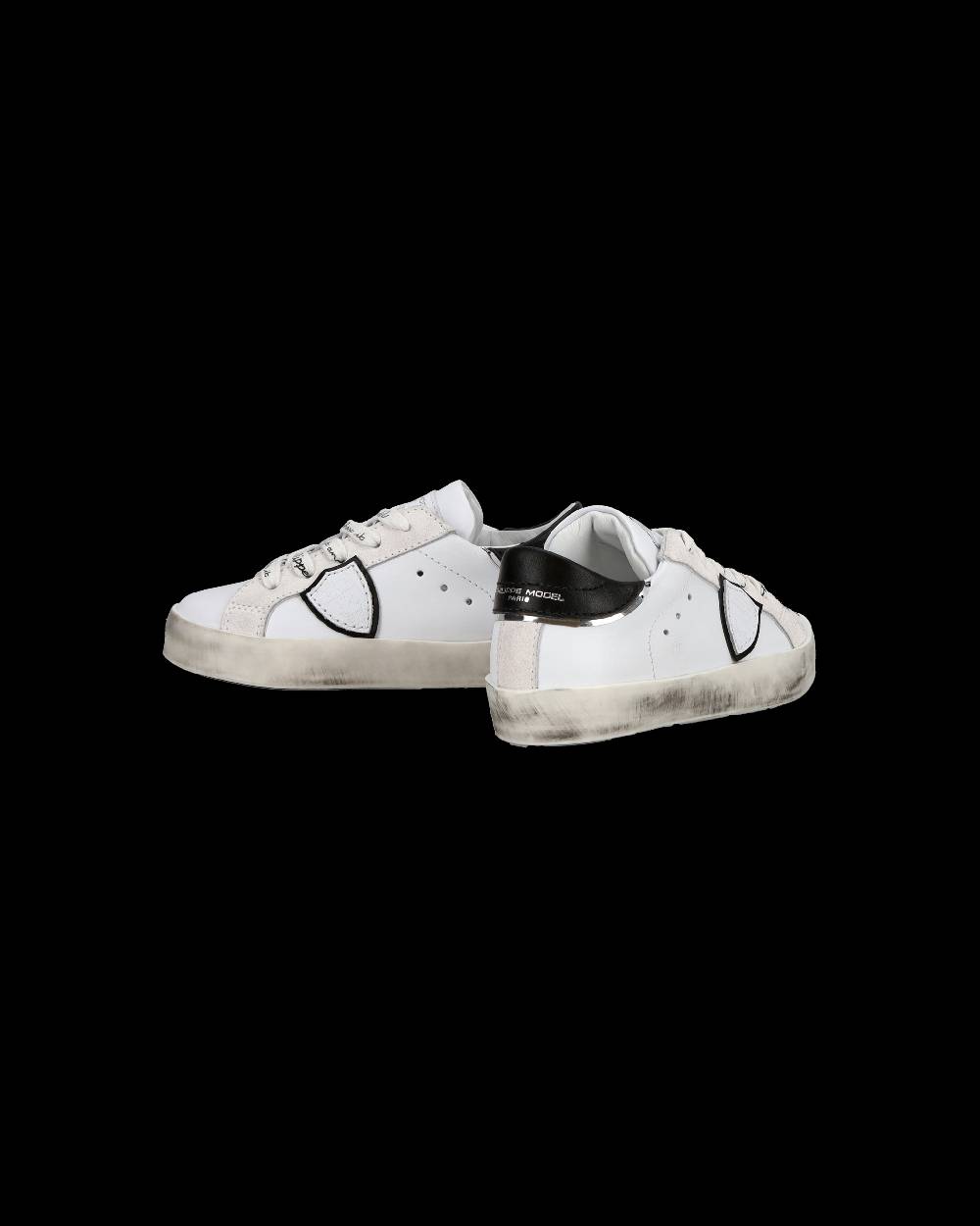 Philippe Model Sneakers Paris da Bambini Bianche e Nere in Pelle Italia
